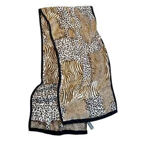 Accessory St Animal Print Silk Scarf Mixed Leopard Zebra Patchwork Mob Wife